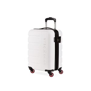 swissgear 7366 hardside expandable luggage with spinner wheels, white, carry-on 19-inch