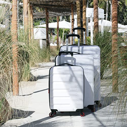 SwissGear 7366 Hardside Expandable Luggage with Spinner Wheels, White, Checked-Large 27-Inch