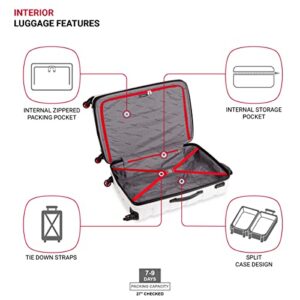 SwissGear 7366 Hardside Expandable Luggage with Spinner Wheels, White, Checked-Large 27-Inch