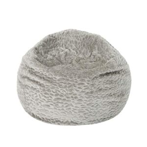 christopher knight home laraine furry glam grey pebble pattern faux fur 3 ft. bean bag, small