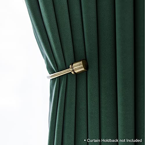 jinchan Velvet Blackout Curtains for Living Room, Thermal Insulated Luxury Drapes for Bedroom 108 Inch Long, Room Darkening Window Treatments Rod Pocket 1 Panel, Emerald Green