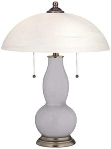 color + plus swanky gray gourd-shaped table lamp with alabaster shade