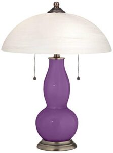 color + plus passionate purple gourd-shaped table lamp with alabaster shade