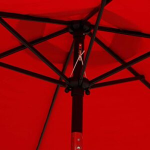 Blissun 7.5 ft Patio Umbrella, Yard Umbrella with Push Button Tilt and Crank(Red)