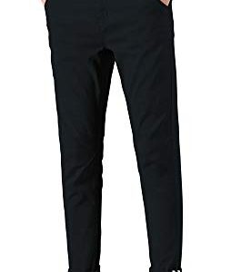 Plaid&Plain Men's Slim Fit Khaki Pants Stretch Cropped Chino Skinny Pants 130201 Black 29