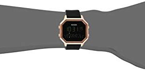 NIXON Siren SS A1211 - Black/Rose Gold - 100m Water Resistant Women's Digital Sport Watch (36mm Watch Face, 18mm-16mm Silicone Band)