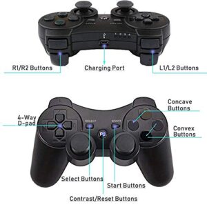 Wireless Controllers for PS3 Playstation 3 Dual Shock (Pack of 2,ClearBlue and ClearGreen)