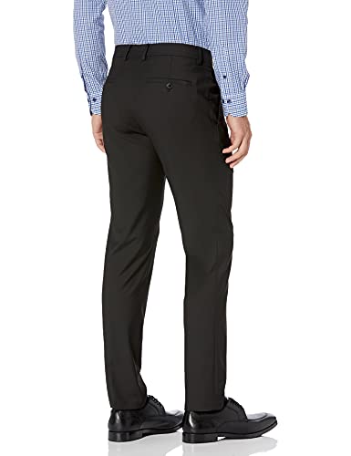 Kenneth Cole REACTION Men's Premium Stretch Texture Weave Slim Fit Dress Pant, Black, 34wx30L