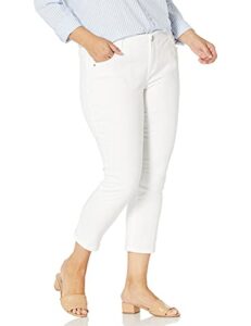 democracy womens plus size ab solution crop jeans, optic white, 18 us