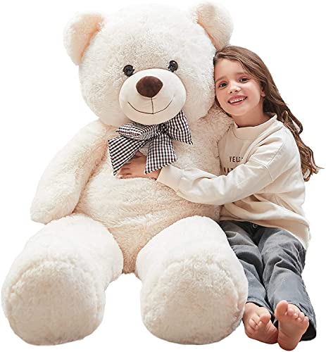 Misscindy Giant Teddy Bear Plush Stuffed Animals for Girlfriend or Kids 47 inch, (White)