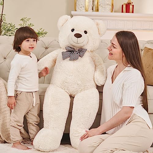 Misscindy Giant Teddy Bear Plush Stuffed Animals for Girlfriend or Kids 47 inch, (White)