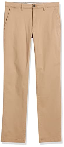 Amazon Essentials Men's Slim-Fit Casual Stretch Khaki Pant, Dark Khaki Brown, 32W x 30L