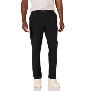 amazon essentials men's slim-fit casual stretch khaki pant, black, 33w x 34l