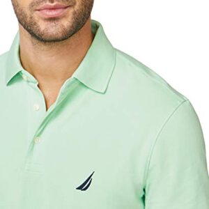 Nautica mens Short Sleeve Solid Stretch Cotton Pique Polo Shirt, Ash Green, Large US