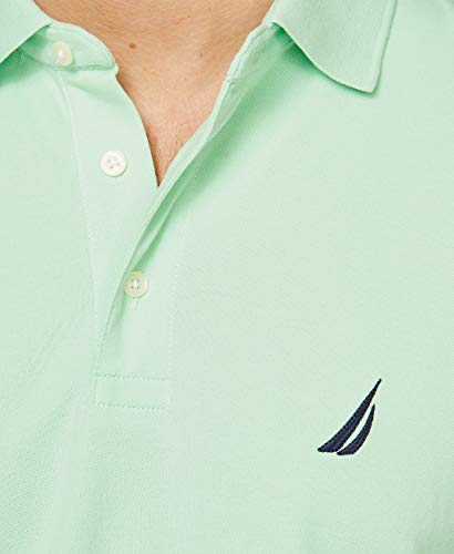 Nautica mens Short Sleeve Solid Stretch Cotton Pique Polo Shirt, Ash Green, Large US