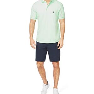 Nautica mens Short Sleeve Solid Stretch Cotton Pique Polo Shirt, Ash Green, Large US