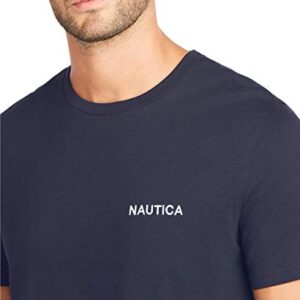 Nautica Men's Short Sleeve Crew Neck T-Shirt, Navy Solid, Large