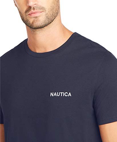 Nautica Men's Short Sleeve Crew Neck T-Shirt, Navy Solid, Large