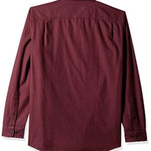 Amazon Essentials Men's Regular-Fit Long-Sleeve Two-Pocket Flannel Shirt, Burgundy Heather, Large