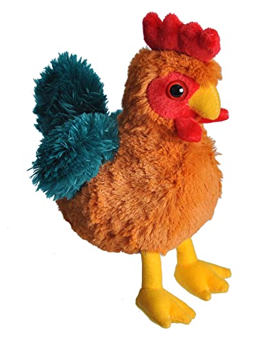 Wild Republic Rooster Plush, Stuffed Animal, Plush Toy, Gifts for Kids, Hug’Ems 7 inches