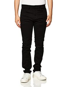 southpole mens flex stretch basic twill and rinse denim pants jeans, black skinny, 34w x 32l us