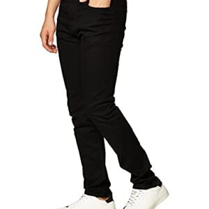 Southpole mens Flex Stretch Basic Twill and Rinse Denim Pants Jeans, Black Skinny, 34W x 32L US