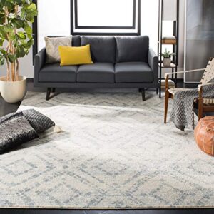 safavieh adirondack collection area rug - 9' x 12', ivory & light blue, modern diamond distressed design, non-shedding & easy care, ideal for high traffic areas in living room, bedroom (adr131t)