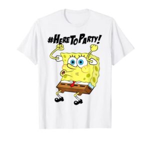 spongebob squarepants here to party t-shirt t-shirt