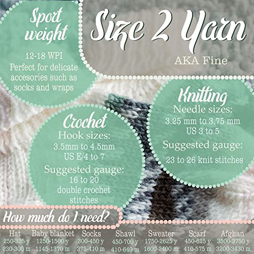 JubileeYarn Cotton Select Yarn - Sport Weight - 50g/Skein - Shades of Grey - 4 Skeins