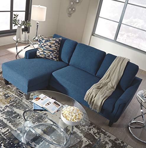 Signature Design by Ashley Jarreau Sofa Chaise Sleeper Chofa with Pull-Out Cushion, Blue