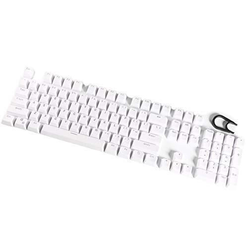 Seiorca 104 PBT Keycaps Double-Shot Backlit Keycap Set for Mechanical Keyboard with Key Puller (White)