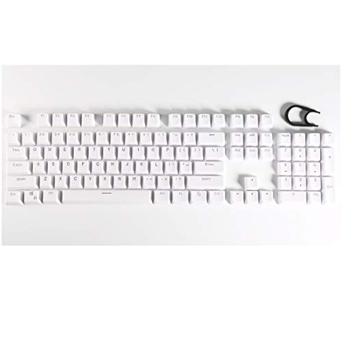 Seiorca 104 PBT Keycaps Double-Shot Backlit Keycap Set for Mechanical Keyboard with Key Puller (White)