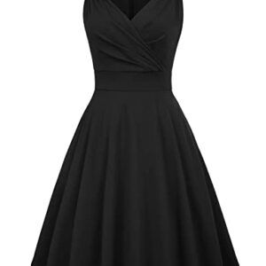 GRACE KARIN Wrap Elegant Cocktail Dress for Women Semi Formal Dress Homecoming Dress Black S