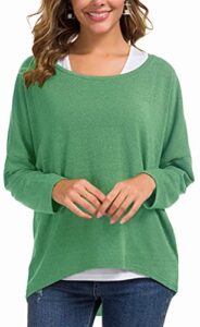 uget women's oversized baggy off shoulder long batwing sleeve loose fitting pullover casual comfy fall t-shirt sweaters tops xx-large light green x-large light green
