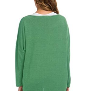 UGET Women's Oversized Baggy Off Shoulder Long Batwing Sleeve Loose Fitting Pullover Casual Comfy Fall T-Shirt Sweaters Tops XX-Large Light Green X-Large Light Green