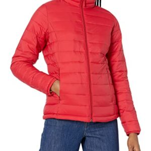 Amazon Essentials Women's Lightweight Long-Sleeve Water-Resistant Puffer Jacket (Available in Plus Size), Red, X-Large