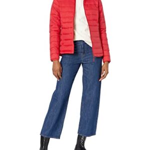 Amazon Essentials Women's Lightweight Long-Sleeve Water-Resistant Puffer Jacket (Available in Plus Size), Red, X-Large