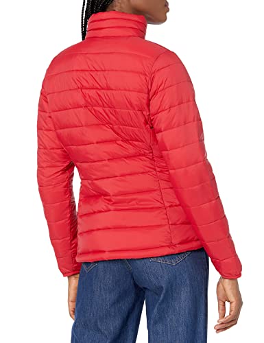 Amazon Essentials Women's Lightweight Long-Sleeve Water-Resistant Puffer Jacket (Available in Plus Size), Red, X-Large