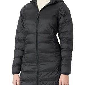 Amazon Essentials Women's Lightweight Water-Resistant Hooded Puffer Coat (Available in Plus Size), Black, Medium