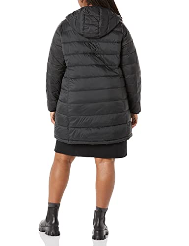 Amazon Essentials Women's Lightweight Water-Resistant Hooded Puffer Coat (Available in Plus Size), Black, Medium