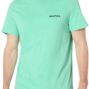 Nautica mens Short Sleeve Solid Crew Neck T-shirt T Shirt, Mint Spring Solid, Large US