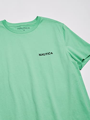 Nautica mens Short Sleeve Solid Crew Neck T-shirt T Shirt, Mint Spring Solid, Large US