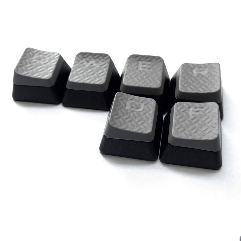 HUYUN Cherry MX Key Switch FPS Backlit Key Caps Replacement for Corsair Gaming Keyboards !（Gray）