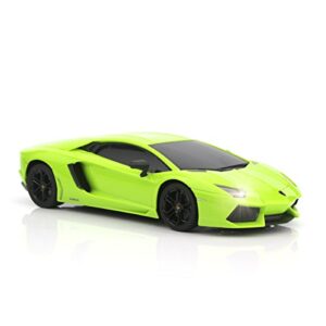 qun feng rc car 1:18 lamborghini aventador 2.4 g radio remote control, electric, sport racing hobby toy car grade licensed model vehicle for kids boys and girls best gift (green)