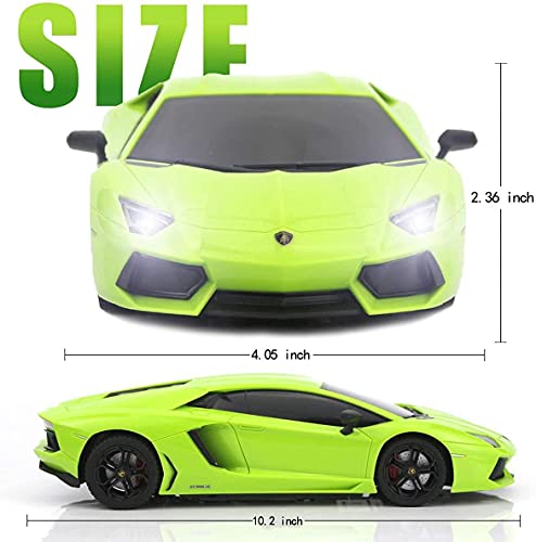 QUN FENG RC Car 1:18 Lamborghini Aventador 2.4 G Radio Remote Control, Electric, Sport Racing Hobby Toy Car Grade Licensed Model Vehicle for Kids Boys and Girls Best Gift (Green)