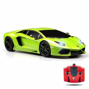 QUN FENG RC Car 1:18 Lamborghini Aventador 2.4 G Radio Remote Control, Electric, Sport Racing Hobby Toy Car Grade Licensed Model Vehicle for Kids Boys and Girls Best Gift (Green)