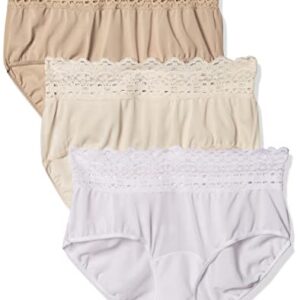 Olga womens Secret Hugs 3 Pack Panty Hipster Panties, French Toast/Pale Blush/White, Medium US