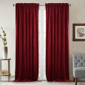 stangh theater red velvet curtains - super soft velvet blackout insulated curtain panels 84 inches length for living room holiday decorative drapes for master bedroom, w52 x l84, 2 panels