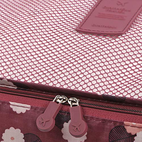 Travel Cubes,Mossio 7 Piece Compact Carry On Luggage Organizer Value Folders Travel Bag Wine Flower