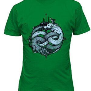RIVEBELLA New Graphic Shirt Waaagh Grunge Style Novelty Tee Warhammer Men's T-Shirt (Green, L)